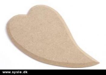 Ornament Hjerte (stor)- 14x9x0,5cm - 1stk.