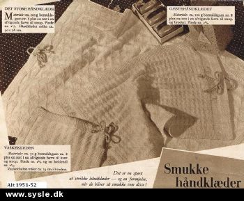 Al 1951-52 Mø: Strik Smukke Håndklæder m. flotte mønster *PDF fil*