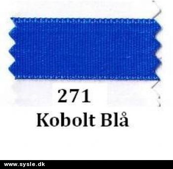 0271 Dobbeltsidet Satinbånd - Kobolt Blå - pr. m.