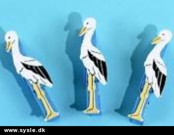 Stork på Klemme - Blå 8cm - 10 stk. i pk.
