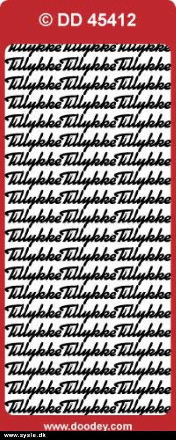 45412 Stix Tekst - Tillykke (3 rk. alm.) *60 på ark*
