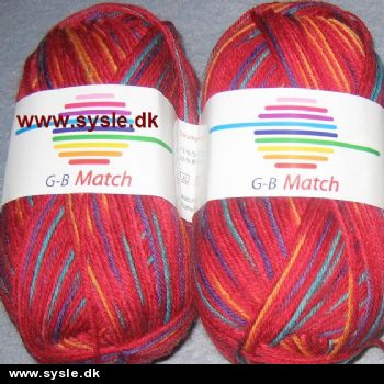 5713 Match 50g - Rød/Lilla/Tyrkis Nistret - pr.ng.