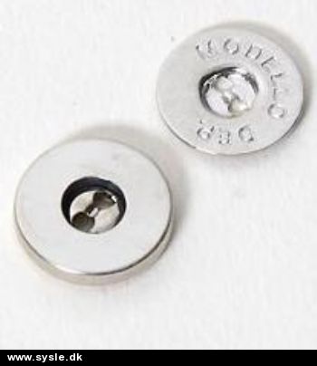 Magnetknapper 18mm sølv - Sy på - 1sæt