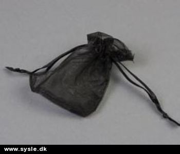 3153 - Organza poser - 7x10cm Sort - 12stk. i pk.