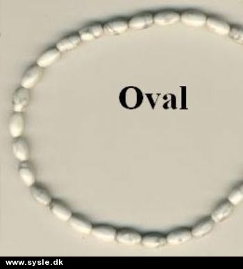 Glasperler Oval - HVID Howlite - 6x9mm