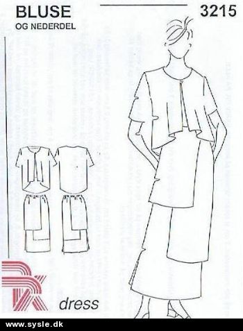 3215 BK dress mønster - Bluse og nederdel (vo.)