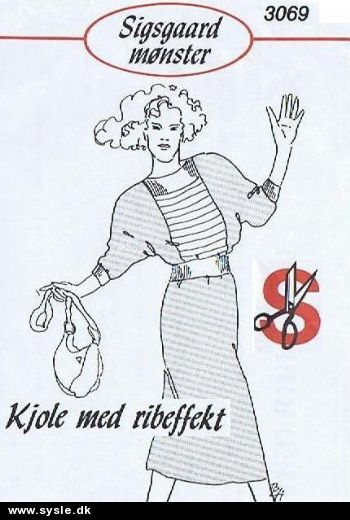 3069 Sigsgaard - Kjole m. ribeffekt (voksen)