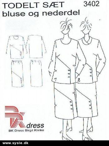 3402 BK dress - Bluse og Nederdel (voksen)