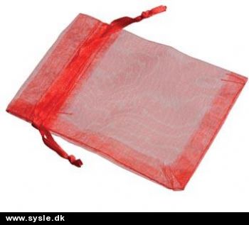 3156 - Organza poser - 7x10cm Rød - 12stk. i pk.