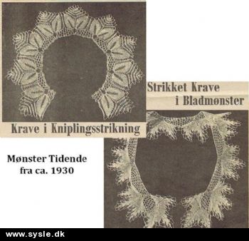 Mt 06-30-26 Mønster: Strikket kraver i kniplingsmønster *PDF fil*