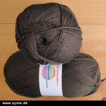 015 Super Socks 150g - Oliven/Rød Meleret (Jagt) - 1ng.