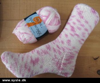 0595 Sportsragg - Lys ROSA/HVID - 50g 1ng.