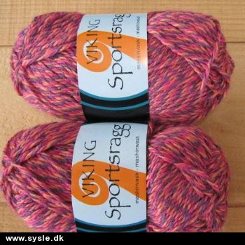 0586 Sportsragg - RØD/LILLA/ORANGE meleret - 50g 1ng.