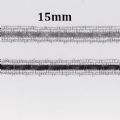 Klik her for at se flere billeder og f mere information om varen:  Lame Bånd m/satinbånd - 15mm Sølv/sort - pr. m.