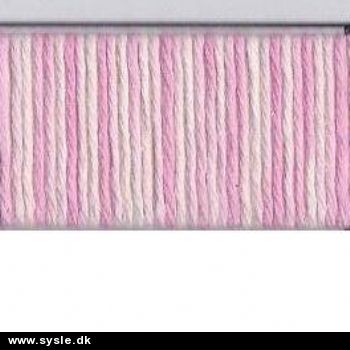 0037 - Cotton 8/4 - Rosa/Hvid Meleret - 50g 1ng.