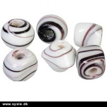 5768 Kunstperler 15-20mm Hvid/Brun/Sort - 6ass. 