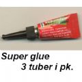 Klik her for at se flere billeder og få mere information om varen:  Super Glue - 3 x 1g Tube i box *NYHED*