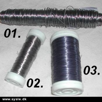 01. Bindetråd - Sølvfarvet -  0,6mm 100g på rulle