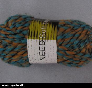 2514 Need - Soft Tweed - Tyrkis, Gylden - 50g 1ng.