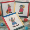Klik her for at se flere billeder og f mere information om varen:  Hv 32-00-55: Mønster: Klovnebilleder 3 fors. - 15x15cm *org*