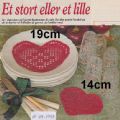 Klik her for at se flere billeder og f mere information om varen:  Hv 49-97-66: Mønster: Hæklet hjerteserviet ø:17+19cm *org*