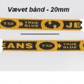 Klik her for at se flere billeder og få mere information om varen:  Vævet Jeans bånd - 20mm gul/sort - pr.m. 