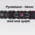 Klik her for at se flere billeder og f mere information om varen:  Retro pyntebånd - 34mm sort/tyrkis m. spejle - pr.m.