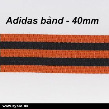 Adidas bånd - 40mm Orange/sort *pr.m.*