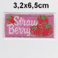 Klik her for at se flere billeder og f mere information om varen:  3,2x6,5cm Mærke, Straw Berry Pink/rød - 1stk.