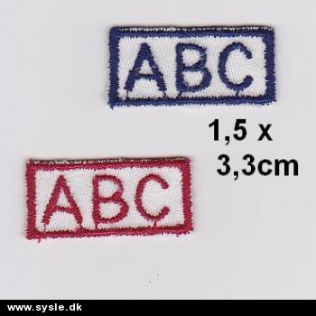 1,5x3,3cm Mini Mærke m. ABC - 1stk. 