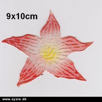 9,0x10cm Mærke, Orange Blomst - 1stk.