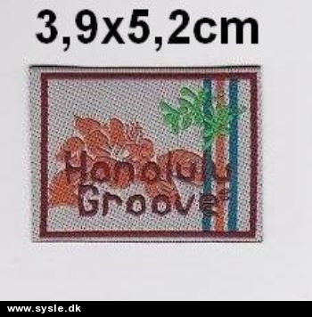 3,9x5,2cm Mærke *Honolulu Groove* 1stk.