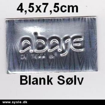 4,5x7,5 Sølv mærke *Abase by Tekk* 1stk. 