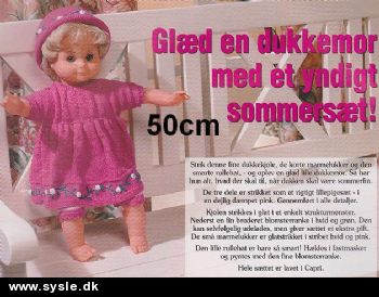 In 03-95-02 Mønster: Dukke 50cm, Strikket Sommersæt *org*