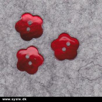 709 Blomsterknap 15mm - Rød Perlemor