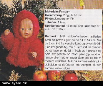 In 10-99-07: Mønster: Baby Born - Pelsjakke *org*