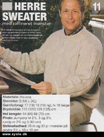 In 04-99-11 Mønster: Herre Sweater med struktur S-XL *org*