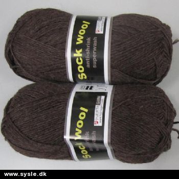 1089 Sock Wool ensf. - Mørk Brun - 50g 1ng.