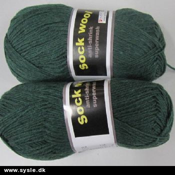 1410 Sock Wool ensf. - Mørk Grøn - 50g 1ng.