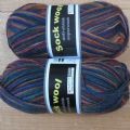 Klik her for at se flere billeder og f mere information om varen:  1419 Sock Wool Print - Grøn/Orange/Marine - 50g 1ng.