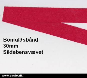 /Bomuldsbånd/Sildebensvævet - Julerød.