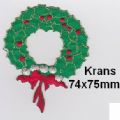 Klik her for at se flere billeder og f mere information om varen:  7,4x7,5cm Mærke - Julekrans - 1stk. 