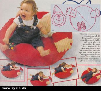 1993:44/ Mønster: Sy Nisse Sækkestol til baby/børn - ø:70cm *org*