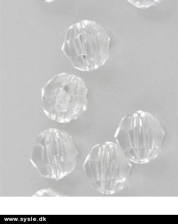 5762 Facet perler - Glas Klar, Transp. (Plast)