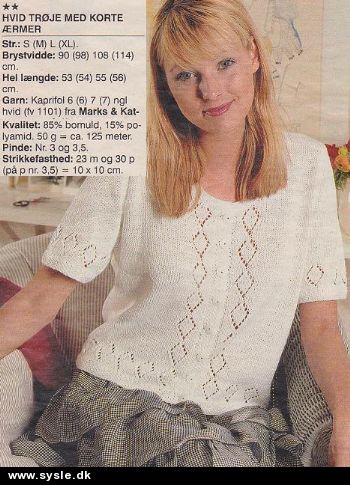 Hv 24-99-49: Mønster: Strik sommerlig cardigan S-XL *org*