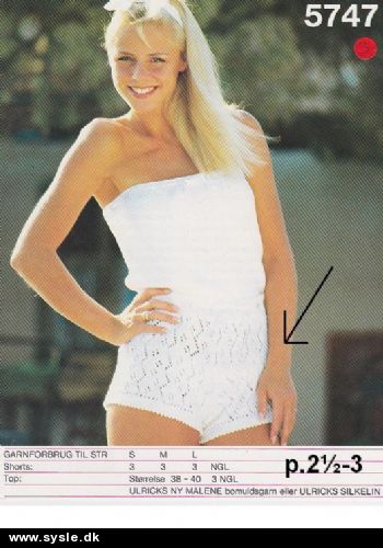 Ul 5747/ Mønster: Strik Shorts m.hulmønster - S-L / p.2½-3 *org*