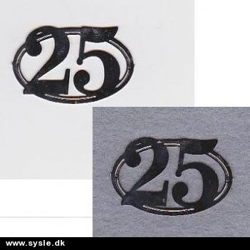 Emblem - 25 blank sølv - 1stk i ps. 