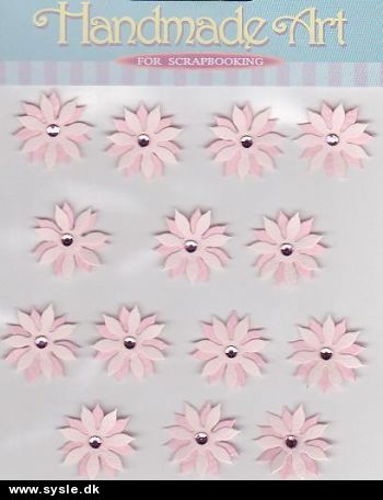 2249 Handmade Art, Lille blomst m. Similisten - Lys Rosa