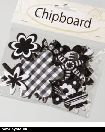 1821 Clipboard, Blomst i udstanset kraftig pap - Sort *TILBUD*