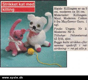 Fj 40-92-04: Mønster: Strik kat med killing *org*